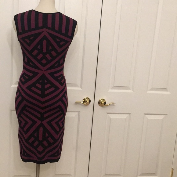 RVN Bodycon Stripe Printed Stretch Knit dress - Picture 3 of 5
